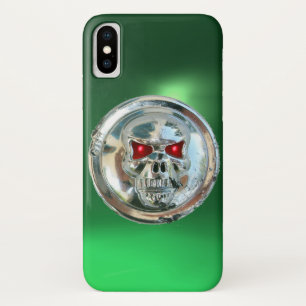 Coque iPhone X SKULL RIDERS MONOGRAMME vert