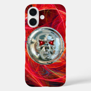 Coques iPhone 16 SKULL RIDERS rouge gris doux