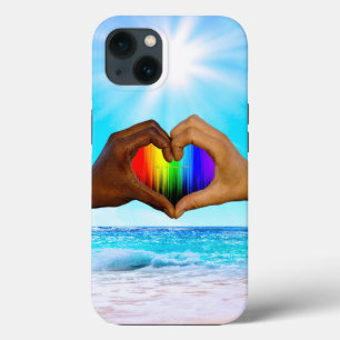 Case-Mate iPhone Case SlipperyJoe dégradé de cœur arc-en-ciel vibrant in