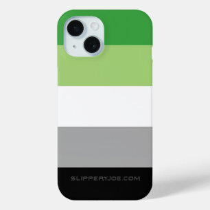 Coque Pour iPhone 15 SlipperyJoe's Aromantic Pride Drapeau gay cadeaux