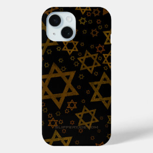 Coque Pour iPhone 15 SlipperyJoe's étoile de David artistique sur le th