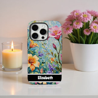 Coques iPhone 16 Pro Smartphone 3D Impasto coloré Floral