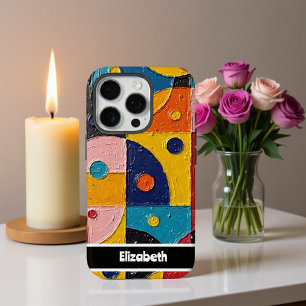 Coques iPhone 16 Pro Smartphone géométrique Abstrait Impasto texturé