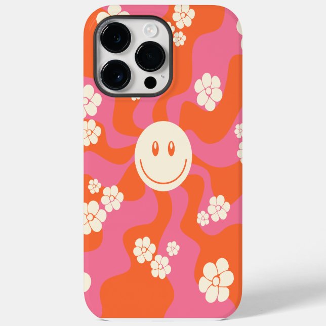 Coques Case-Mate iPhone Smile - rose, orange et crème (Verso)
