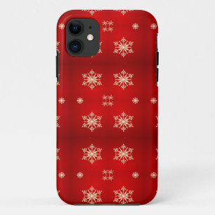 Etui iPhone Case-Mate Snow flakes on red