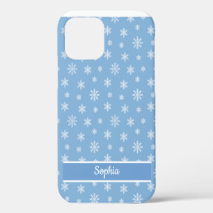 Case-Mate iPhone Case Snowflakes Baby blue motif nom personnalisé