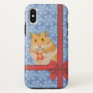 Coque iPhone X Snowflakes Christmas Hamster