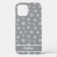 Snowflakes Nom personnalisé du motif gris