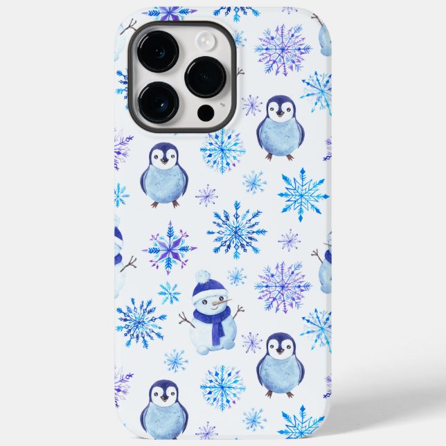 Coques Case-Mate iPhone Snowflakes, Snowmen et Pingouins de Noël (Verso)