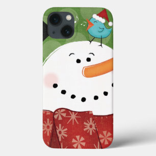 Etui iPhone Case-Mate Snowman de Noël avec oiseau