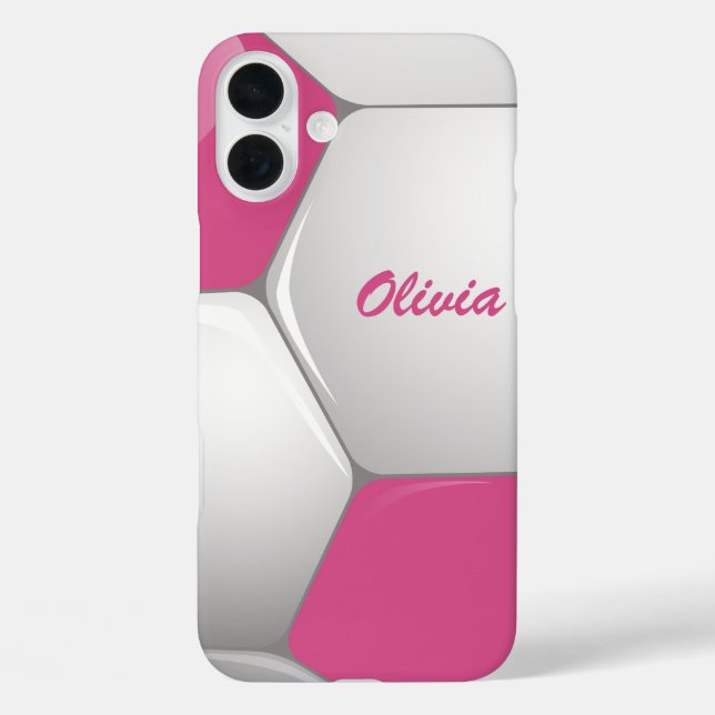 Coques Case-Mate iPhone Soccer Ball Pink and White (Verso)