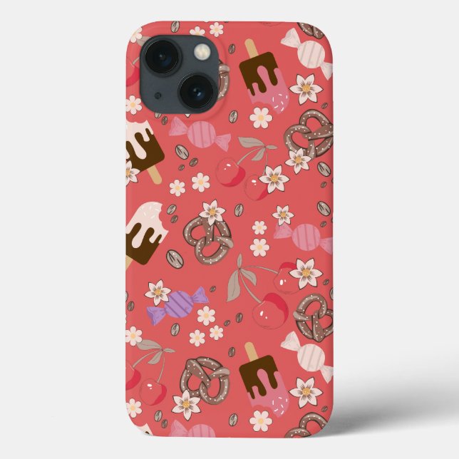 Coques Case-Mate iPhone Soins sucrés et salés Motif rouge (Verso)