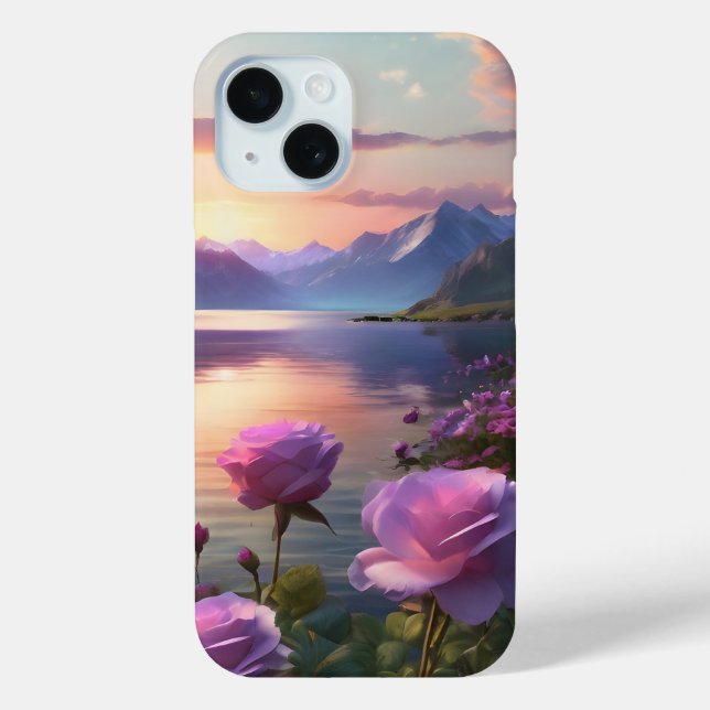 Coques Case-Mate iPhone Soirée coucher de soleil dégradé rose violet ciel  (Verso)