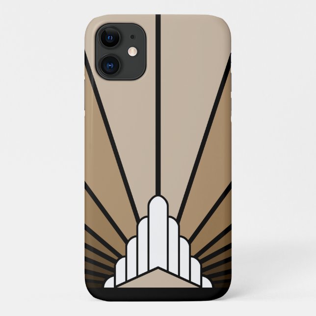 Coques Case-Mate iPhone Soleil Art déco bronzé (Dos)