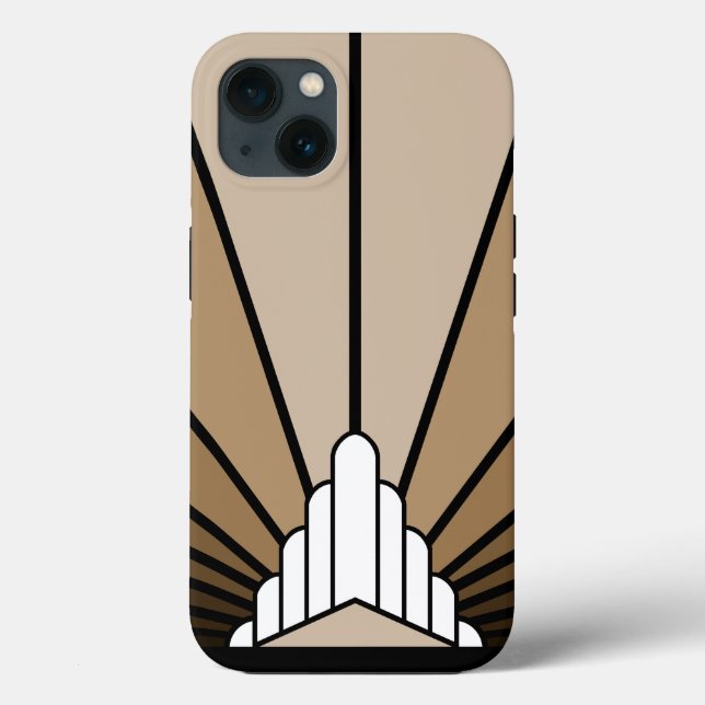 Coques Case-Mate iPhone Soleil Art déco bronzé (Verso)