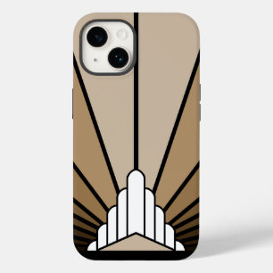 Coque Pour iPhone 14 Soleil Art déco bronzé
