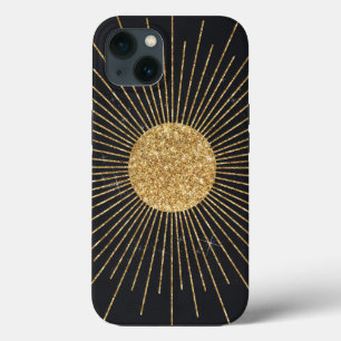 Case-Mate iPhone Case Soleil brillant d'or noir moderne