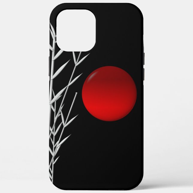 Coques Case-Mate iPhone Soleil rouge noir blanc zen (Verso)