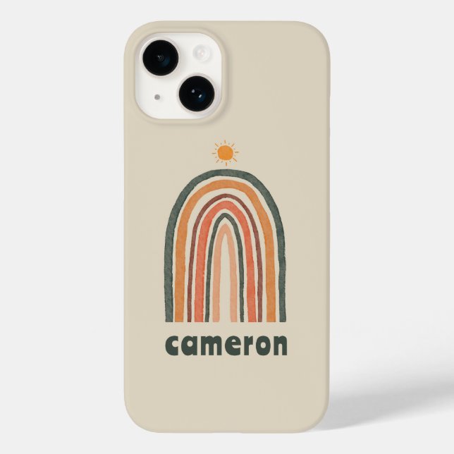 Coques Case-Mate iPhone Soleil sur un arc-en-ciel (Verso)