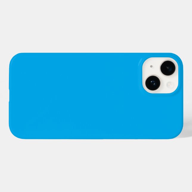 Coques Case-Mate iPhone Solid Cyan Blue Background | Summer Minimal Style (Verso (horizontal))
