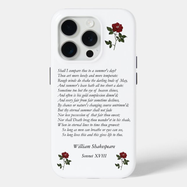 Coques Case-Mate iPhone Sonnet # 18 par William Shakespeare (Verso)