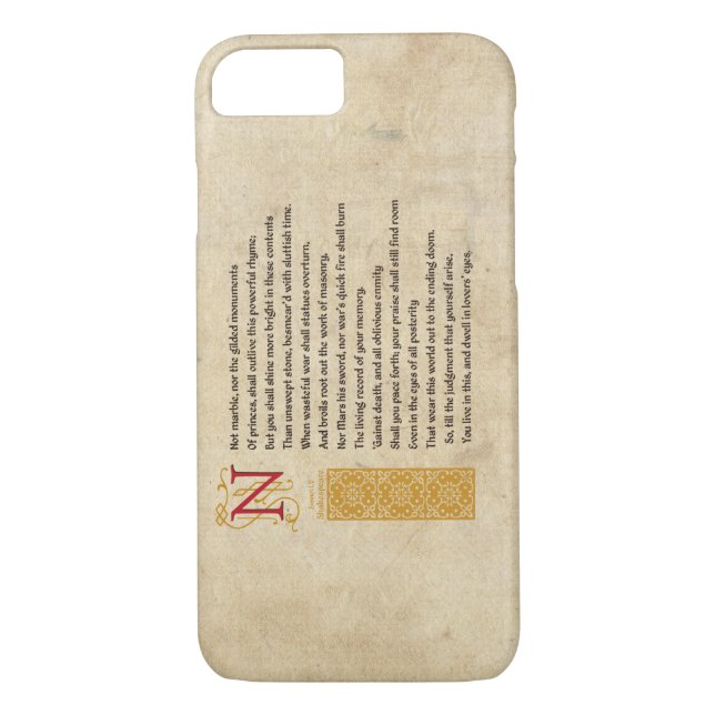Coques Case-Mate iPhone Sonnet 55 (BT) de Shakespeare sur le parchemin (Dos)