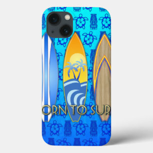 Coques Pour iPhone Soutenu pour surfer Tiki bleu
