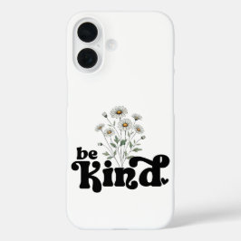Coques iPhone 16 Soyez Gentil – Typographie noire minimaliste et gr
