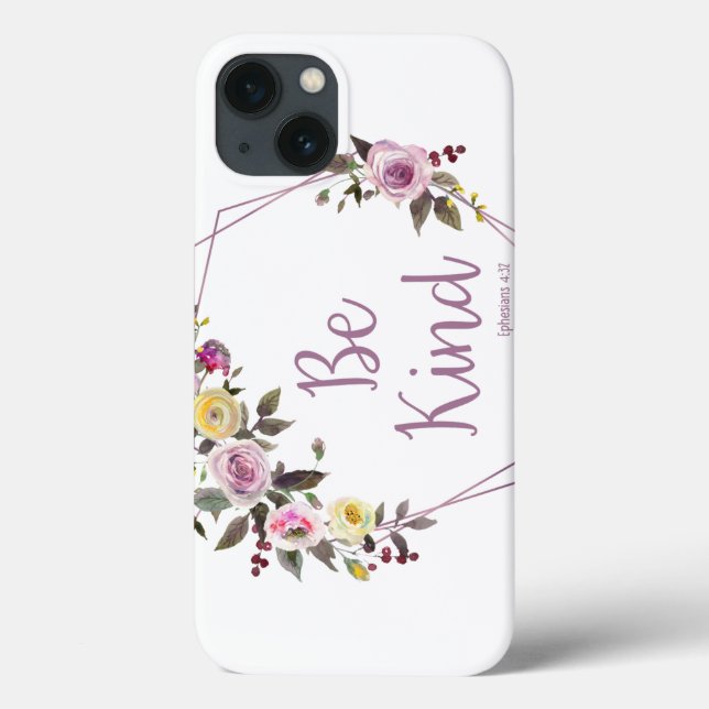 Coques Case-Mate iPhone Soyez Un Aquarelle Florale Violet Jaune (Verso)