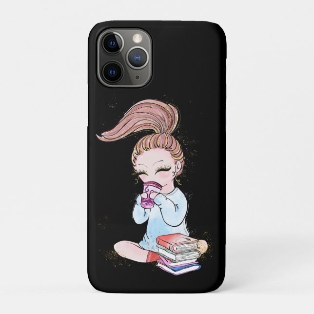 Coques Case-Mate iPhone Sparkle Girly Coffee Books  (Dos)