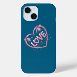 Coque Pour iPhone 15 Sparkling Cat Love