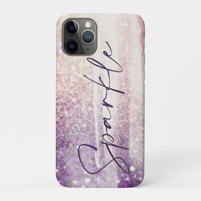 Coques Case-Mate iPhone Sparkly bokeh parties scintillant rose violet (Dos)