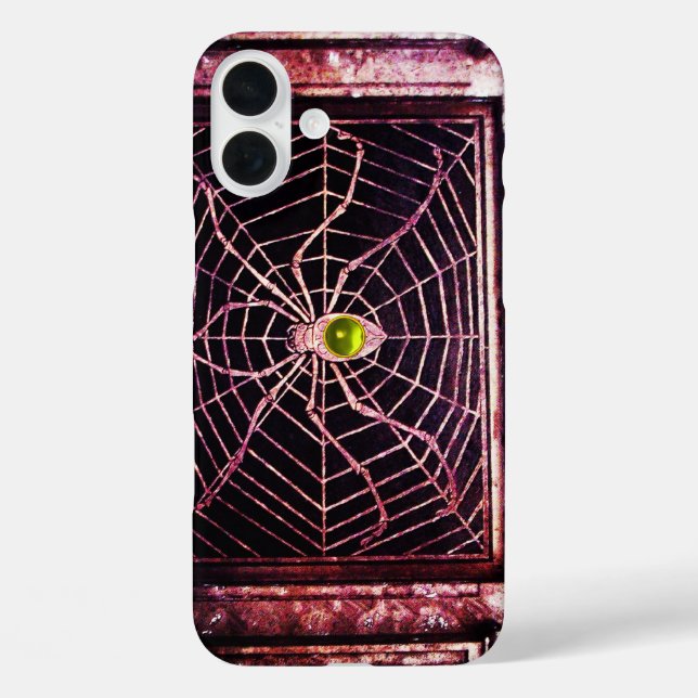 Coques Case-Mate iPhone SPIDER ET WEB Jaune Topaz Noir (Verso)