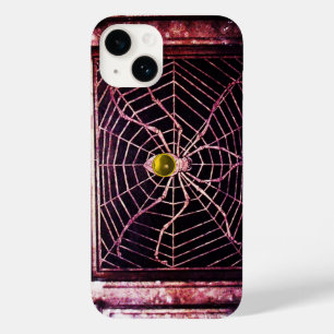 Coque Pour iPhone 14 SPIDER ET WEB Jaune Topaz Noir