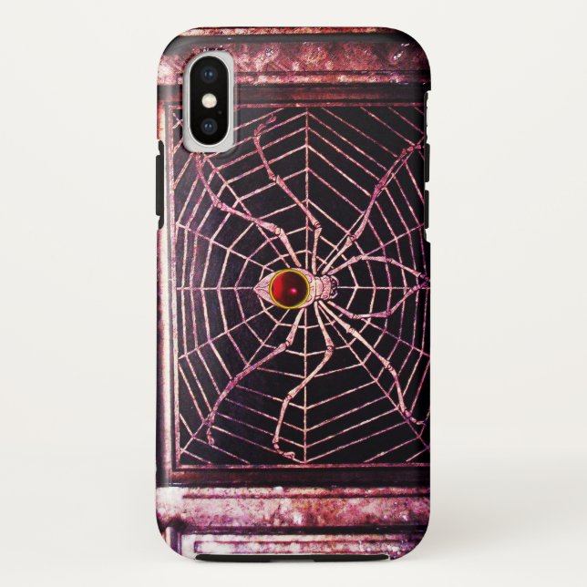 Coques Case-Mate iPhone SPIDER ET WEB Rouge Ruby Noir (Dos)