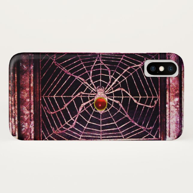 Coques Case-Mate iPhone SPIDER ET WEB Rouge Ruby Noir (Dos (Horizontal))