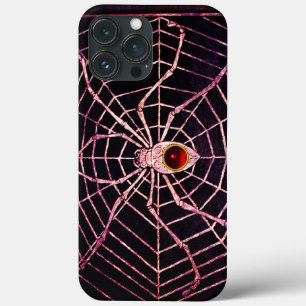 Coques Pour iPhone SPIDER ET WEB Rouge Ruby Noir