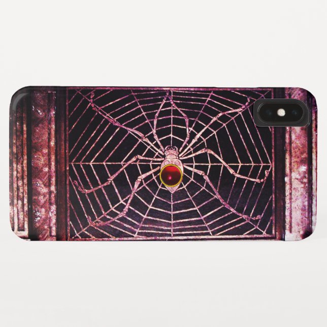 Coques Case-Mate iPhone SPIDER ET WEB Rouge Ruby Noir (Dos (Horizontal))