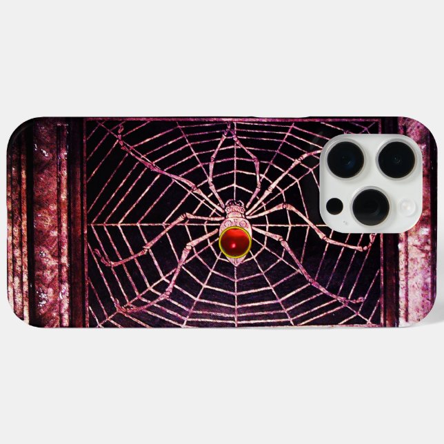 Coques Case-Mate iPhone SPIDER ET WEB Rouge Ruby Noir (Verso (horizontal))