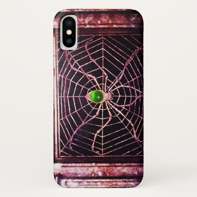 Coques Case-Mate iPhone SPIDER ET WEB Vert Émeraude Noir (Dos)