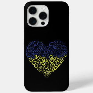 Coque iPhone 15 Pro Max Spiral tourbillons mehandi coeur drapeau ukrainien
