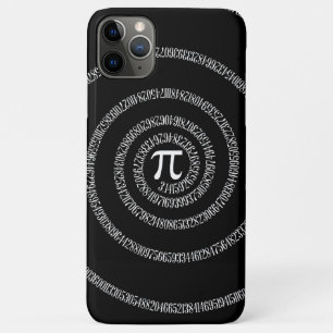 Coque iPhone 11 Pro Max Spirale pour chiffres Pi sur noir