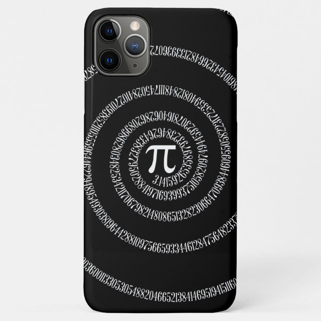 Coques Case-Mate iPhone Spirale pour chiffres Pi sur noir (Dos)