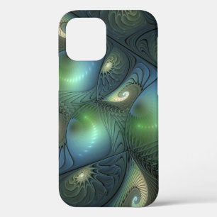 Case-Mate iPhone Case Spirales Turquoise Beige Vert Abstrait Fractal Art