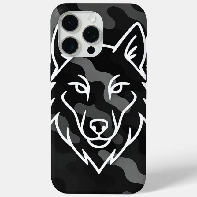 Coques Case-Mate iPhone Spirit Camouflage - White Wolf Line Art (Verso)
