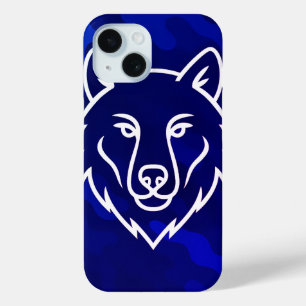 Coque Pour iPhone 15 Spirit Camouflage - White Wolf Line Art