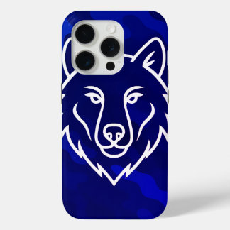 Coque iPhone 15 Pro Spirit Camouflage - White Wolf Line Art