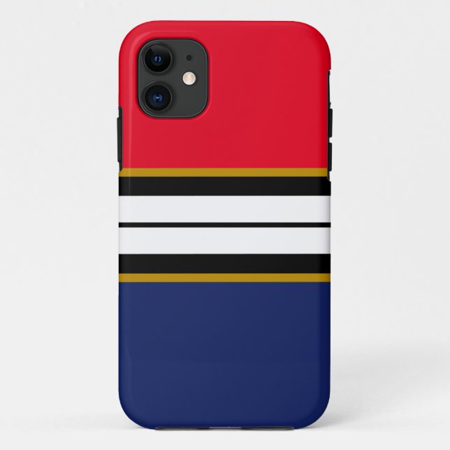 Coques Case-Mate iPhone Sporty Bright Red White Navy Blue Racing Stripes (Dos)