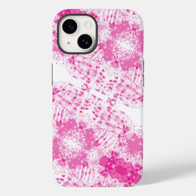 Coques Case-Mate iPhone Spray Abstrait de peinture rose (Verso)