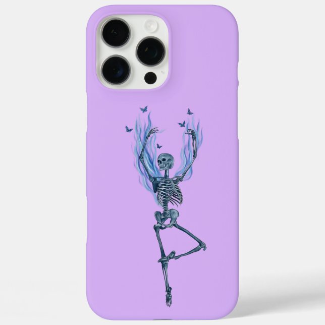 Coques Case-Mate iPhone Squelette de danseuse de ballet aux flammes bleues (Verso)